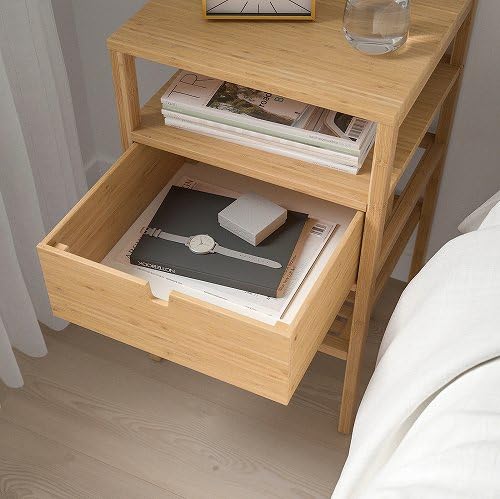 送料無料！IKEA ノールドシーサ　NORDKISA 60cm幅　サイドテーブル Amazon｜IKEA(イケア) NORDKISA ノールドシーサ ベッドサイドテーブル